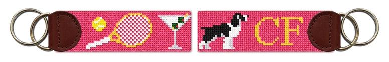 Custom Needlepoint Key Fob