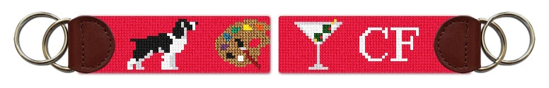 Custom Needlepoint Key Fob