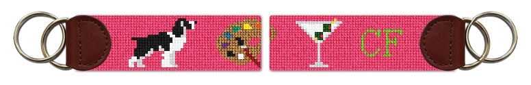 Custom Needlepoint Key Fob
