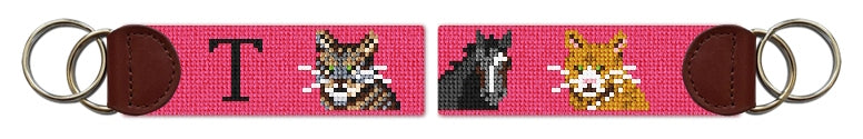 Custom Needlepoint Key Fob