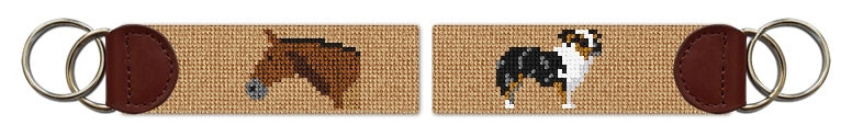 Custom Needlepoint Key Fob