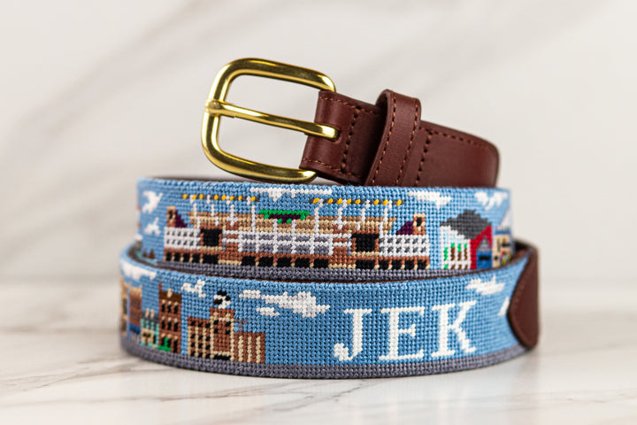 Baltimore City Landscape Needlepoint Belt