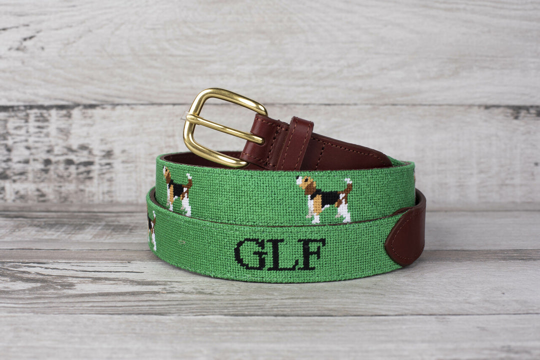 Beagle Needlepoint Belt