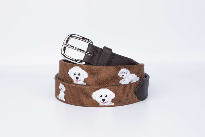 Bichon Frisé Needlepoint Belt