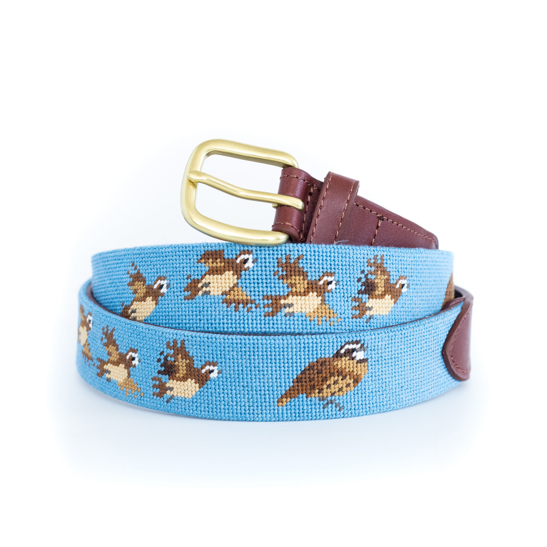 Bobwhite Quail Needlepoint Belt