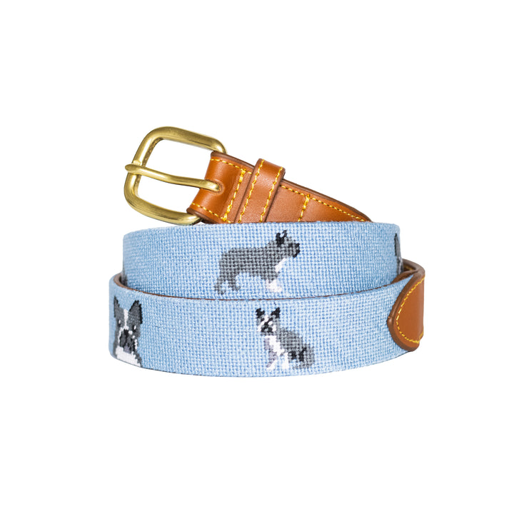 Boston Terrier Needlepoint Belt