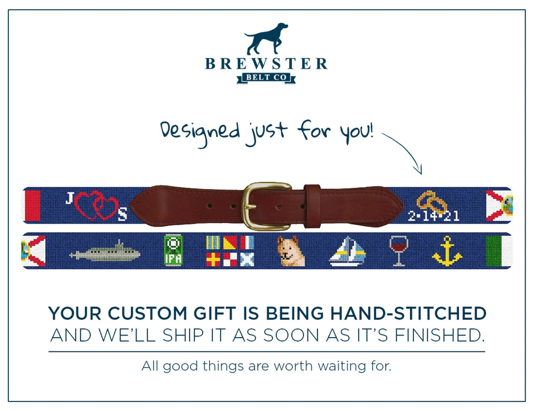 Brewster Custom Needlepoint Belt