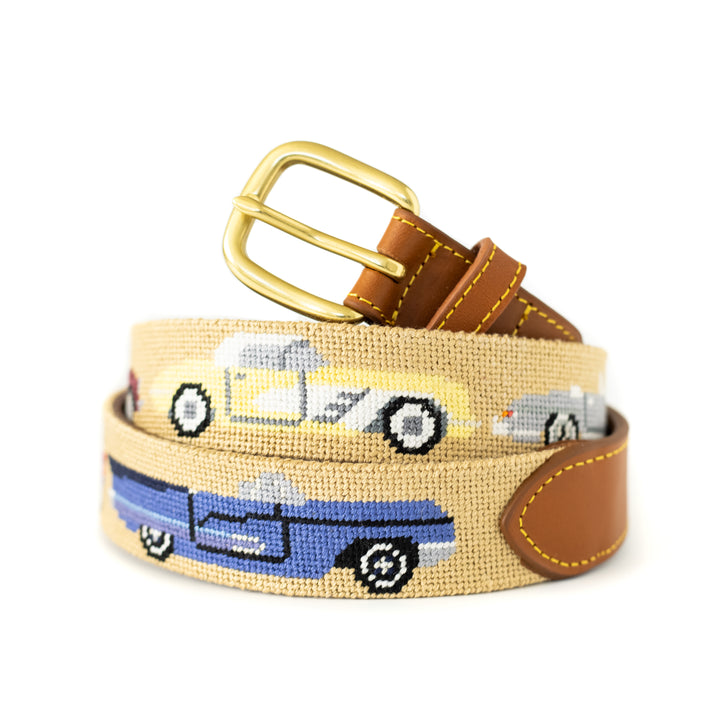 Classic Cars Needlepoint Belt