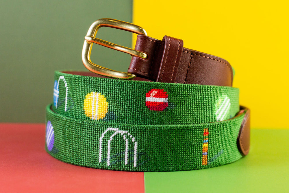 Colorful Croquet Needlepoint Belt 2
