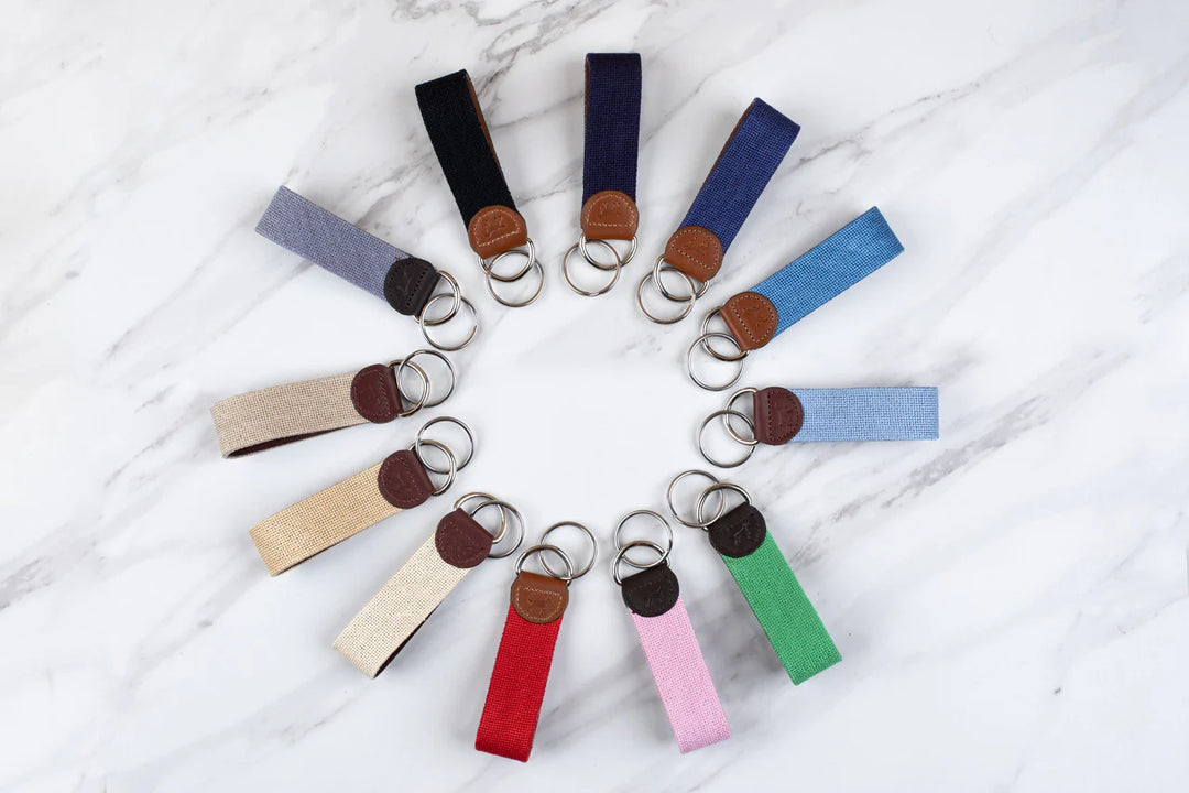 Patriotic Golf Needlepoint Key Fob
