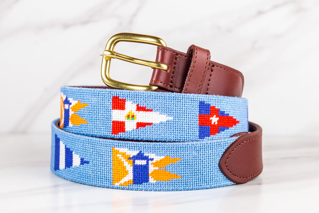 Custom Burgee Flag Needlepoint Belt
