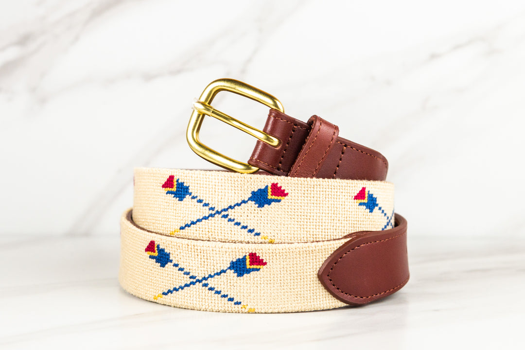 Custom Crew Oars Needlepoint Belt