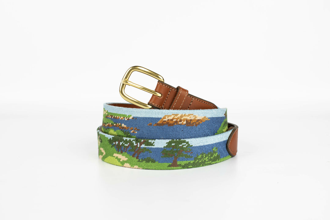 Cypress Point Coastal Golf Needlepoint Belt