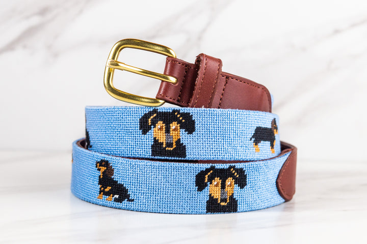 Dachshund Needlepoint Belt