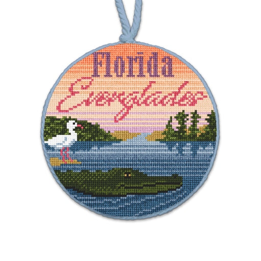 Florida Everglades Needlepoint Christmas Ornament