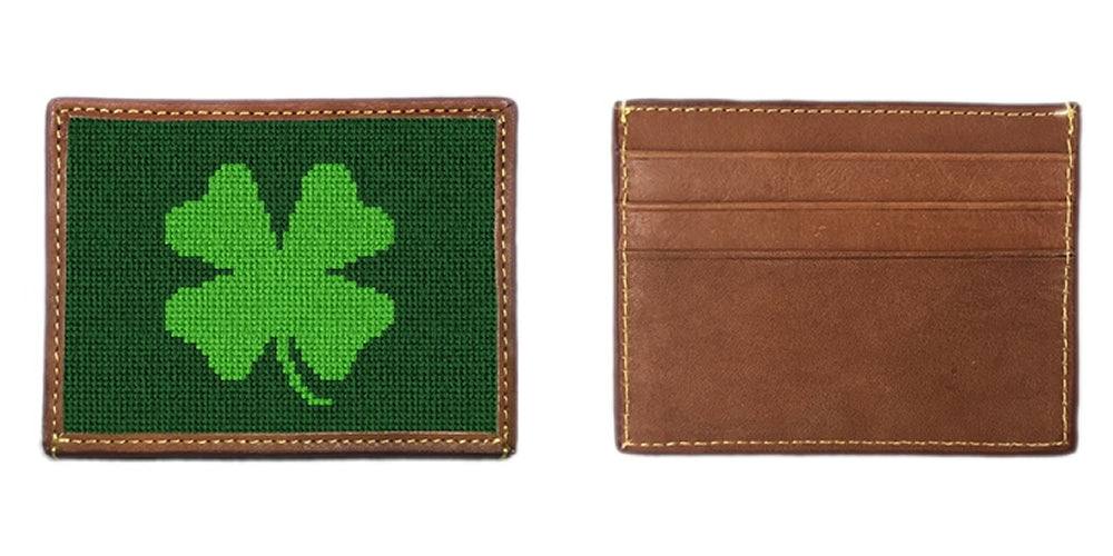 Four Leaf Clover Needlepoint Card Wallet