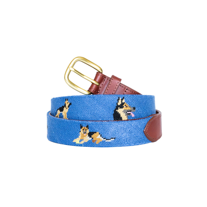German Shepherd Needlepoint Belt