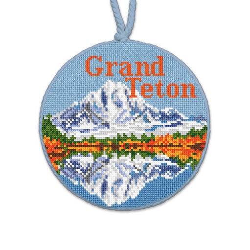 Grand Teton Needlepoint Christmas Ornament