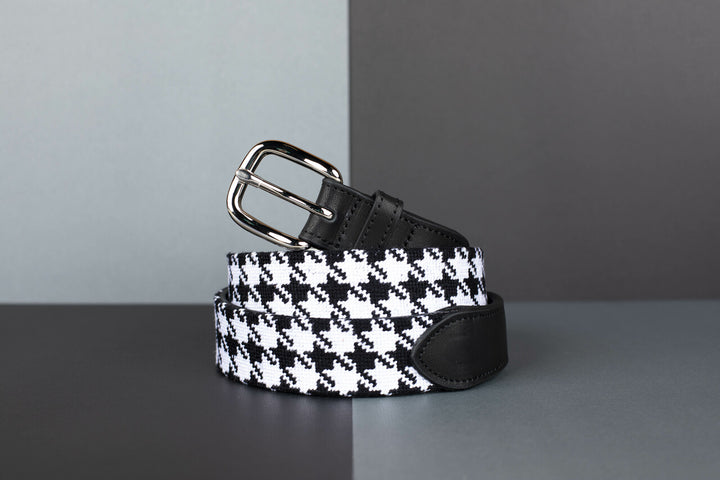 Handsome Houndstooth Needlepoint Belt