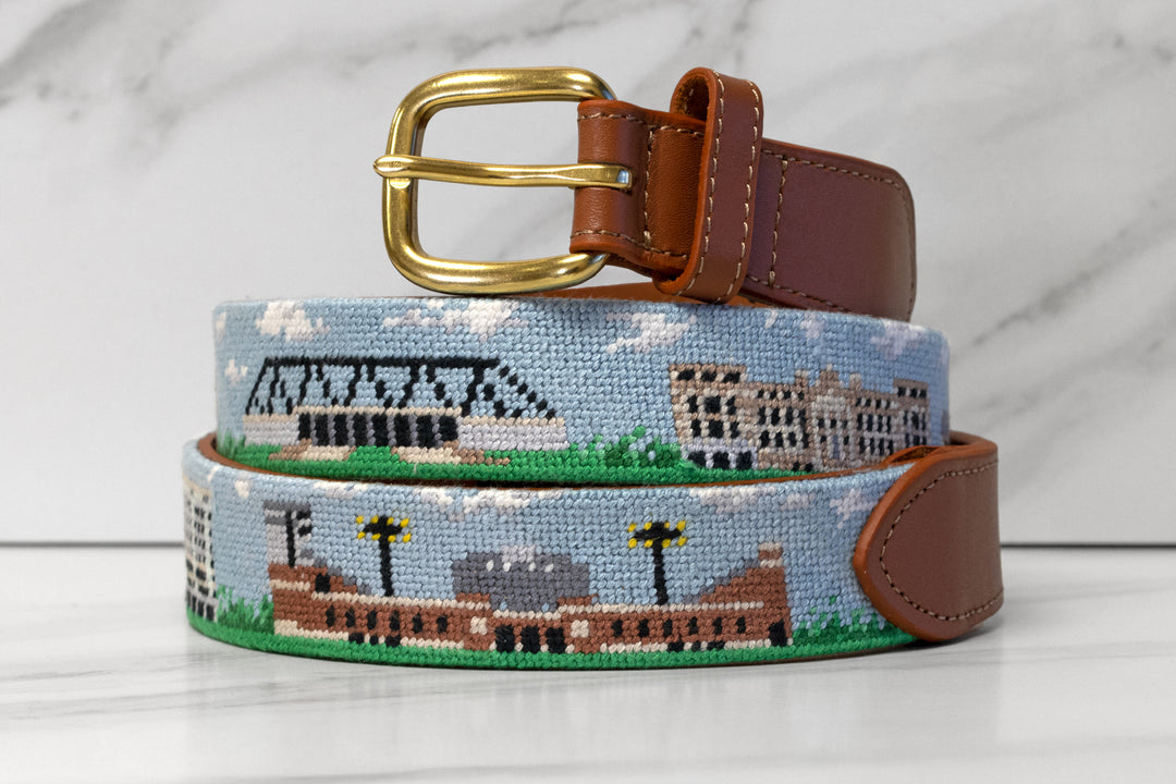 Iowa City Iowa Landscape Needlepoint Belt