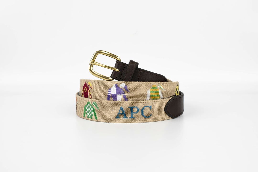 Jockey Silks Needlepoint Belt