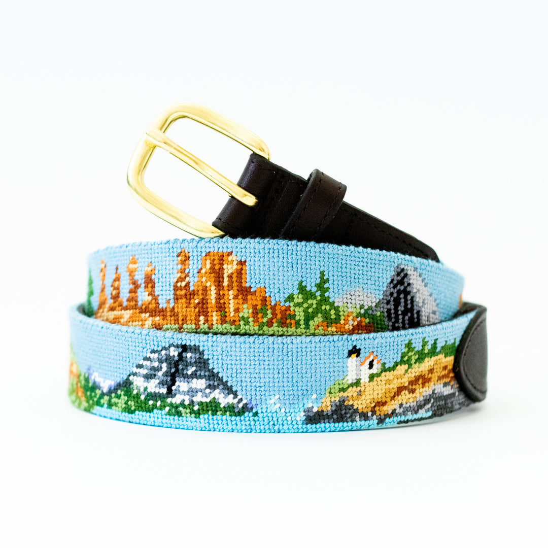 Personalized National Parks Needlepoint Belt