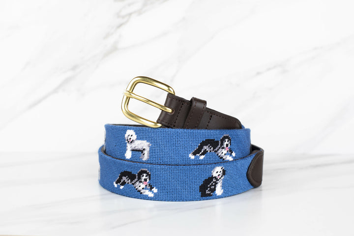 Old English Sheepdog Needlepoint Belt