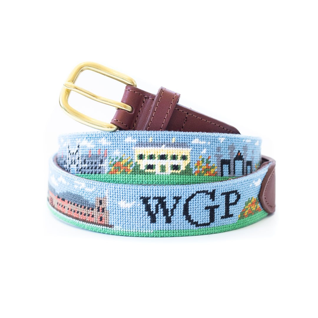Princeton NJ Landscape Needlepoint Belt