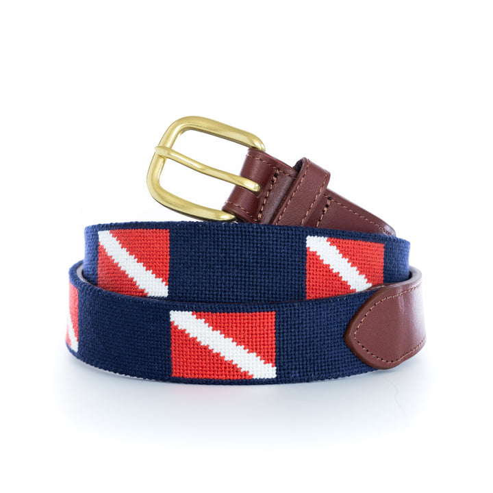 Scuba Diving Flag Needlepoint Belt