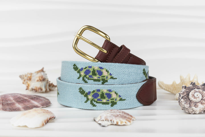 Sea Turtle Needlepoint Belt