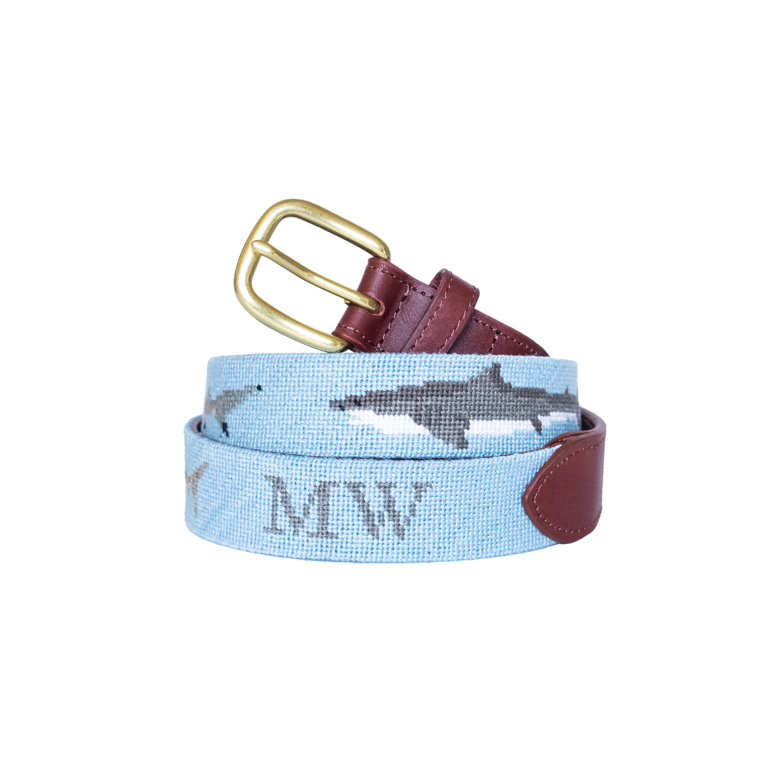 Shark Needlepoint Belt