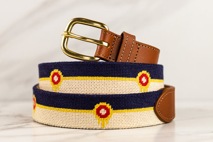 Tulsa Oklahoma Flag Needlepoint Belt