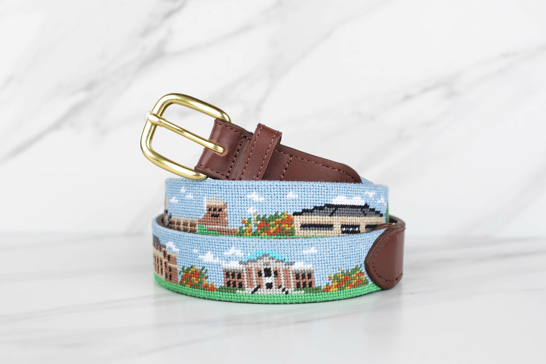 Chapel Hill NC Landscape Needlepoint Belt