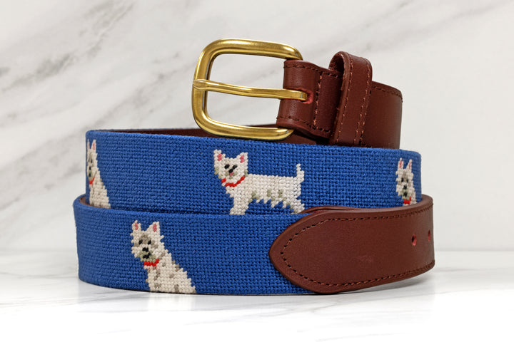 West Highland Terrier Needlepoint Belt