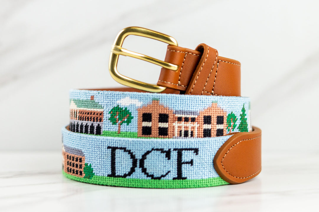 Winston Salem NC Landscape Needlepoint Belt