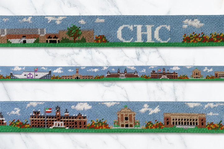 Worcester MA Landscape Needlepoint Belt