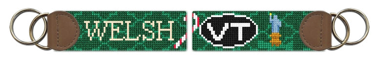 Custom Needlepoint Key Fob