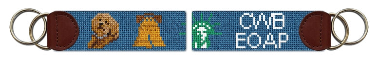 Custom Needlepoint Key Fob