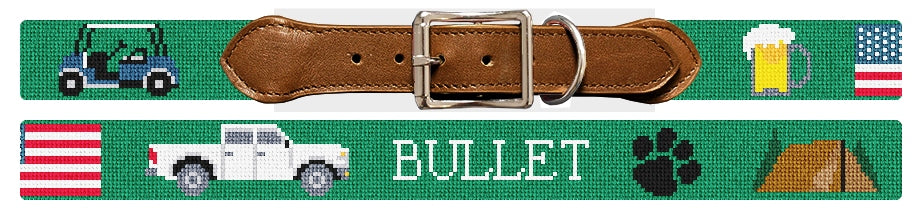 Custom Needlepoint Dog Collar