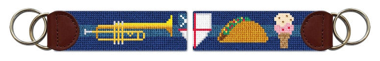 Custom Needlepoint Key Fob