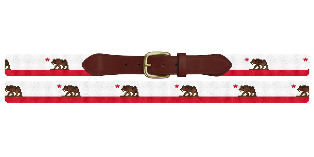 Big California Flag Needlepoint Belt