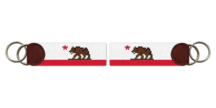 Big California Flag Needlepoint Key Fob