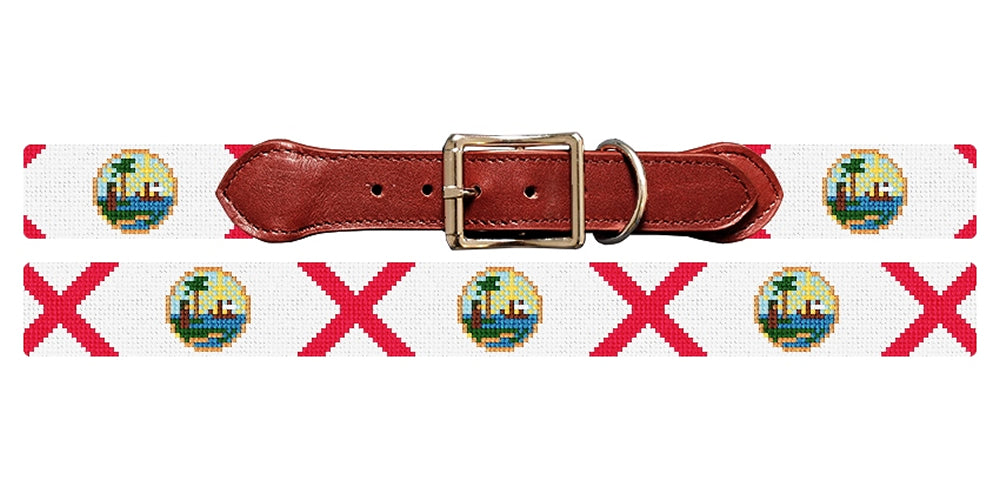 Big Florida Flag Needlepoint Dog Collar