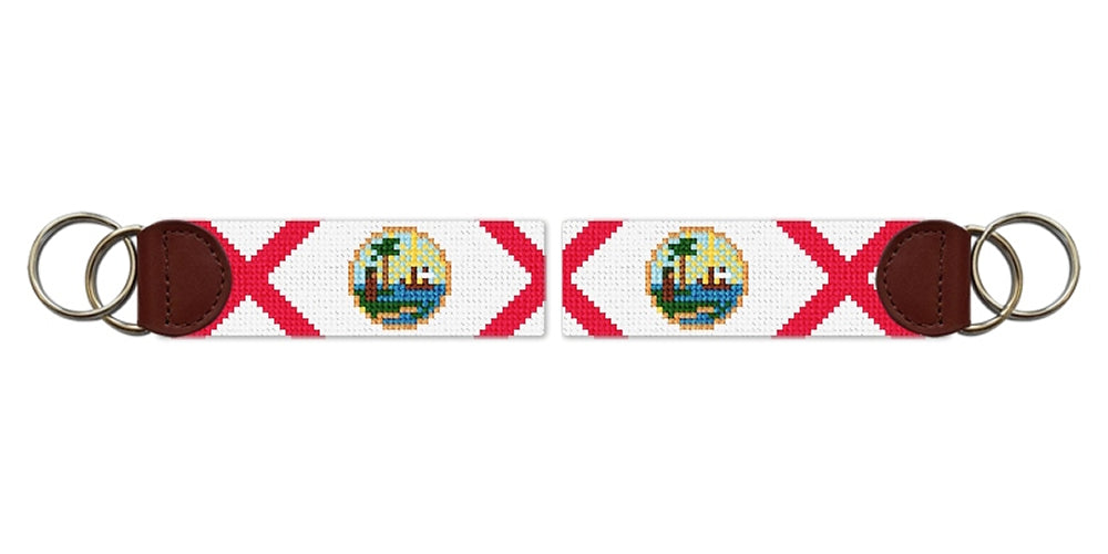 Big Florida Flag Needlepoint Key Fob