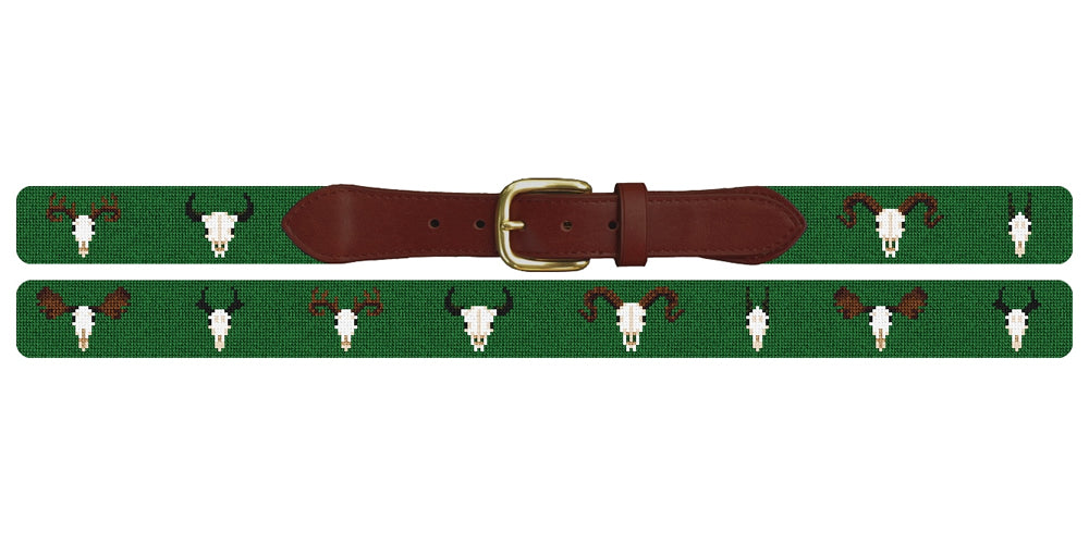 Big Game Skulls Needlepoint Belt