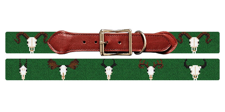 Big Game Skulls Needlepoint Dog Collar