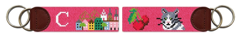 Custom Needlepoint Key Fob