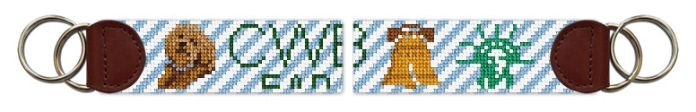 Custom Needlepoint Key Fob
