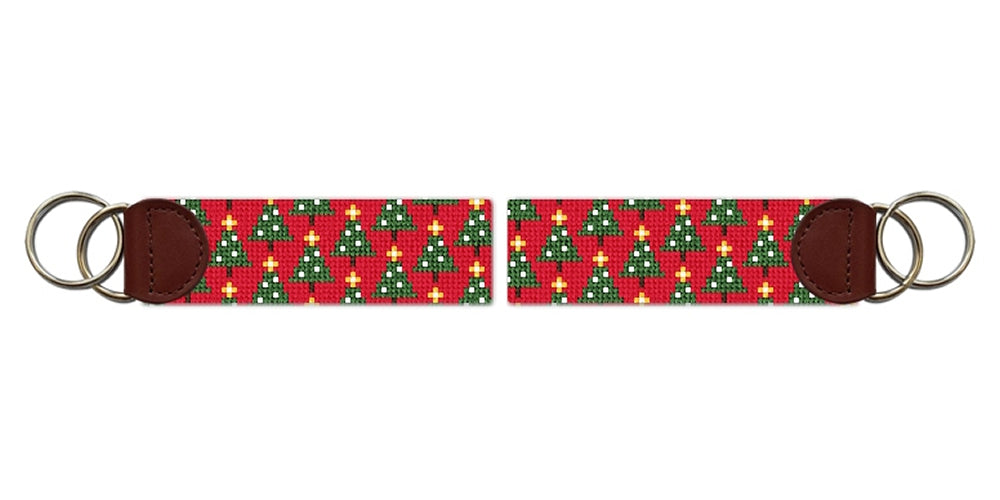 Christmas Trees Needlepoint Key Fob