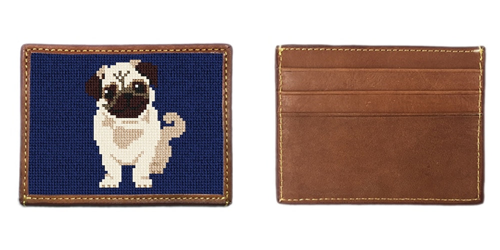 Cutie Pug Needlepoint Card Wallet